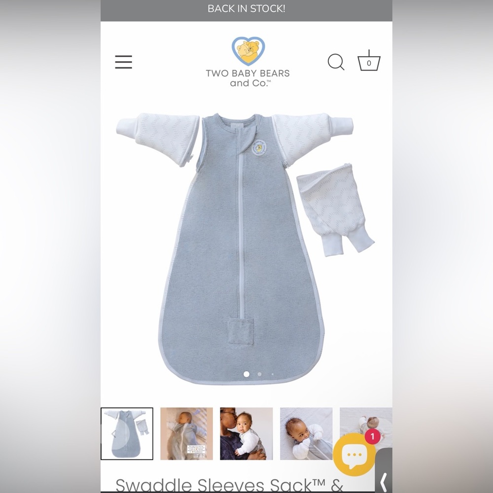 Soft Gray Kids Sleep Sack with Detachable Sleeves